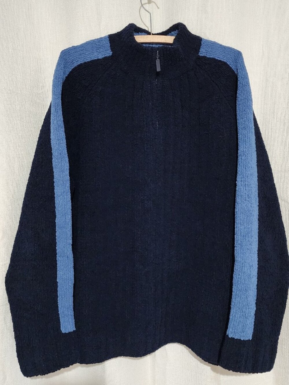 Men's Sweater Jacket Fleece Pullover Blue Size XL